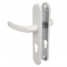 2 poignées de porte d'entrée BALTIC, Aluminium blanc mat entraxe 195 mm