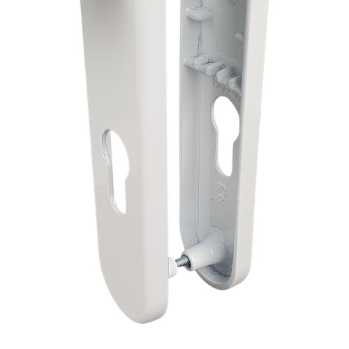 2 poignées de porte d'entrée BALTIC, Aluminium blanc mat entraxe 195 mm