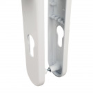 2 poignées de porte d'entrée BALTIC, Aluminium blanc mat entraxe 195 mm