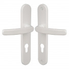 2 poignées de porte d'entrée BALTIC, Aluminium blanc mat entraxe 195 mm