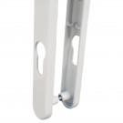 2 poignées de porte d'entrée BALTIC, Saillie réduite côté extérieur, Aluminium blanc mat entraxe 195 mm