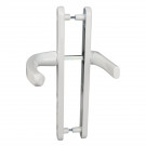 2 poignées de porte d'entrée BALTIC, Saillie réduite côté extérieur, Aluminium blanc mat entraxe 195 mm