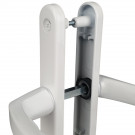 2 poignées de porte d'entrée BALTIC, Saillie réduite côté extérieur, Aluminium blanc mat entraxe 195 mm