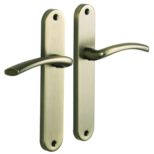 2 poignées de porte ALBERTVILLE, Métal canon de fusil entraxe 195 mm