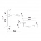 2 poignées de porte ALBERTVILLE, Métal canon de fusil entraxe 195 mm