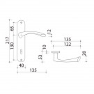 2 poignées de porte ALBERTVILLE, Métal canon de fusil entraxe 195 mm