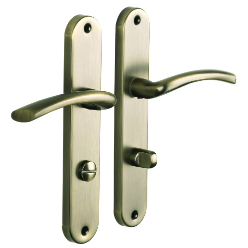 2 poignées de porte ALBERTVILLE, Métal canon de fusil entraxe 195 mm