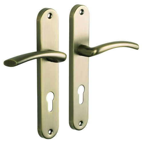 2 poignées de porte ALBERTVILLE, Métal canon de fusil entraxe 195 mm