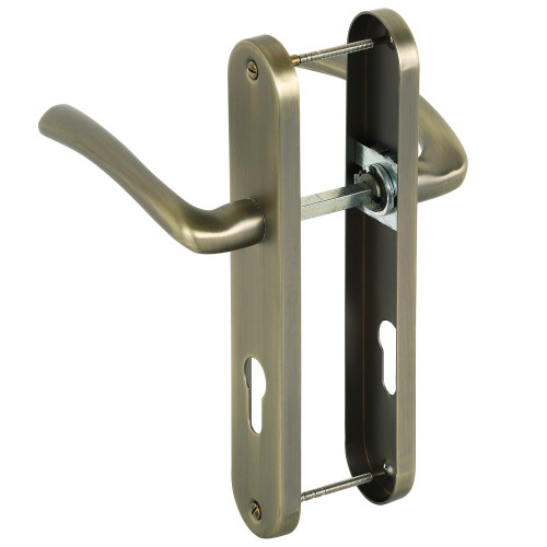 2 poignées de porte ALBERTVILLE, Métal canon de fusil entraxe 195 mm