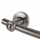 2 poignées de porte GLOBO, Rosace ronde, Industriel et atelier, Inox 304 mat