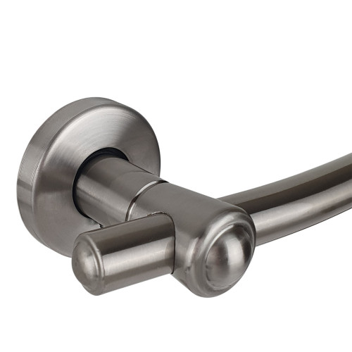 2 poignées de porte GLOBO, Rosace ronde, Industriel et atelier, Inox 304 mat