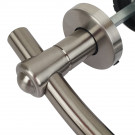 2 poignées de porte GLOBO, Rosace ronde, Industriel et atelier, Inox 304 mat