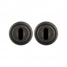 2 rosaces de poignée de porte ronde Vintor, Laiton fer antique