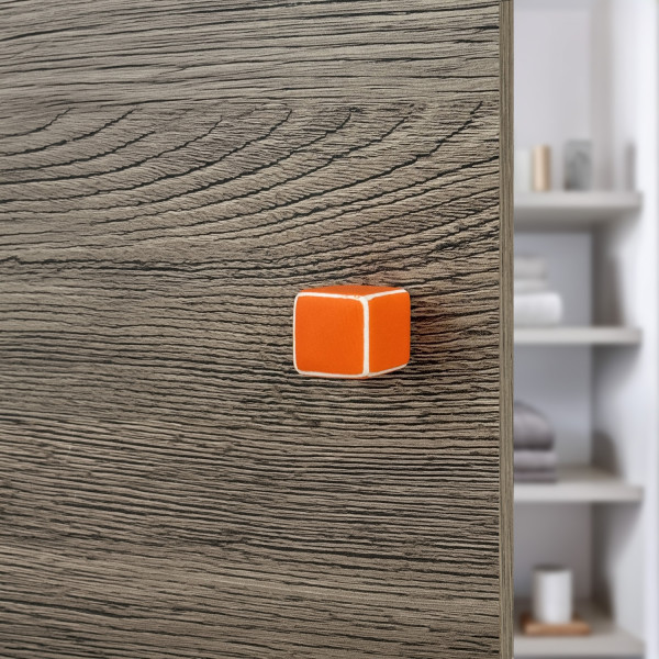 Bouton de meuble chamallow orange