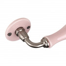 2 poignées sur rosaces rondes LIZON, porcelaine rose - Design Chic - Gros plan