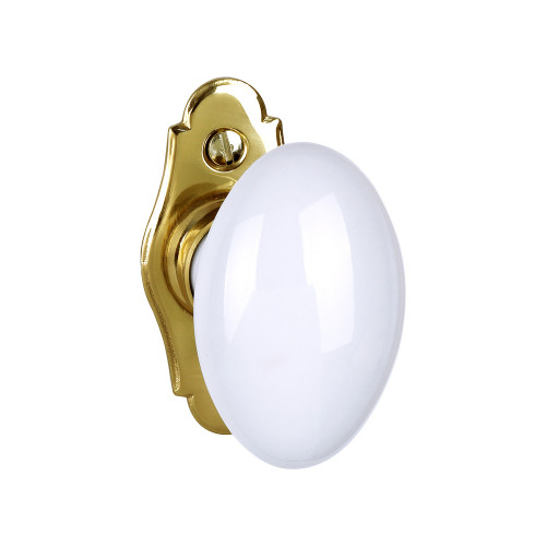 Poignée de fenêtre crémone OLIVE, Porcelaine et Laiton doré, Cottage Chic