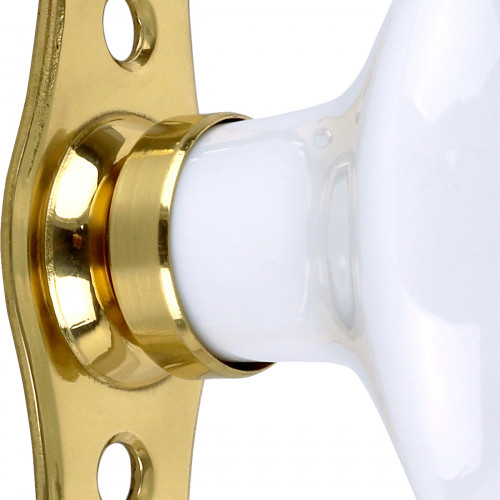 Poignée de fenêtre crémone OLIVE, Porcelaine et Laiton doré, Cottage Chic