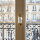 Poignée de fenêtre crémone OLIVE, Porcelaine et Laiton doré, Cottage Chic