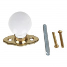 Poignée de fenêtre crémone OLIVE, Porcelaine et Laiton doré, Cottage Chic