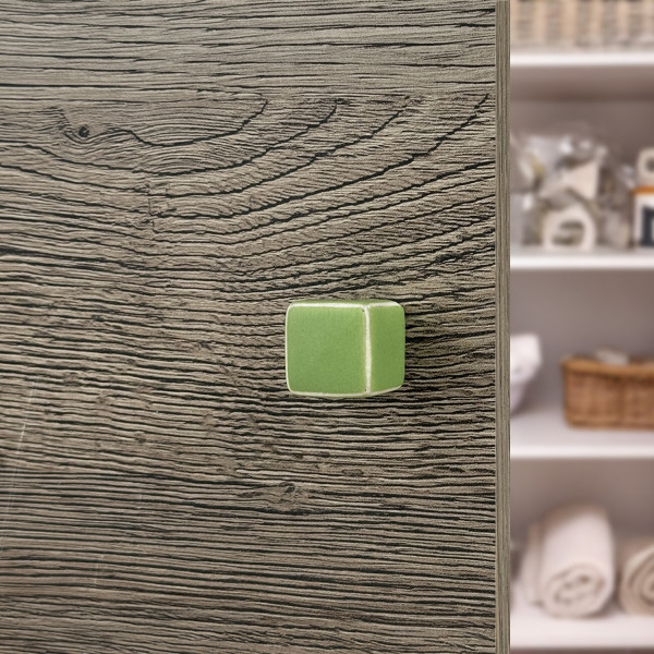 Bouton CHAMALLOW vert en céramique