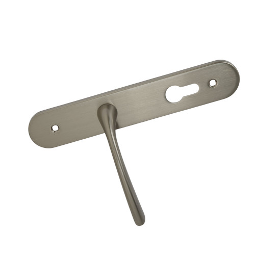 Poignée de porte cylindre Magali en zamak nickel mat entraxe 165 mm