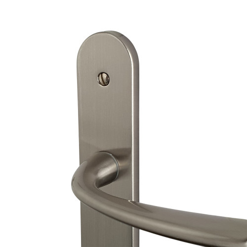 Poignée de porte cylindre Magali en zamak nickel mat entraxe 165 mm