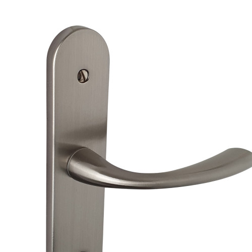 Poignée de porte cylindre Magali en zamak nickel mat entraxe 165 mm