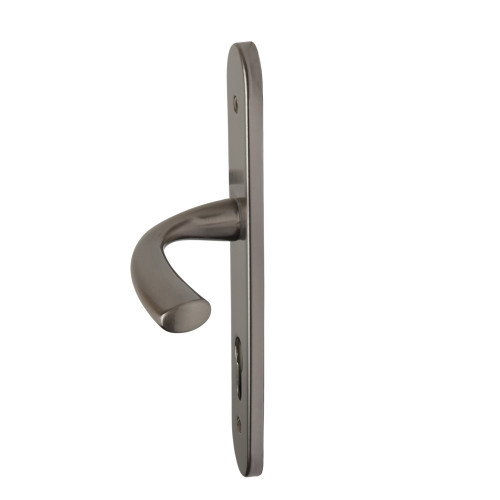 Poignée de porte cylindre Magali en zamak nickel mat entraxe 165 mm