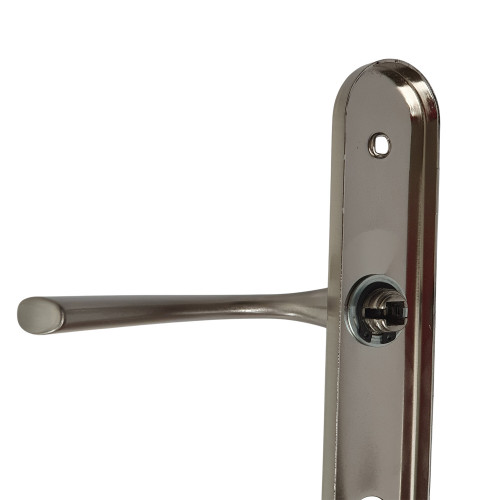 Poignée de porte cylindre Magali en zamak nickel mat entraxe 165 mm