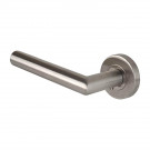 2 poignées de porte sur rosace ALBACETE, Inox mat