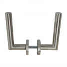 2 poignées de porte sur rosace ALBACETE, Inox mat