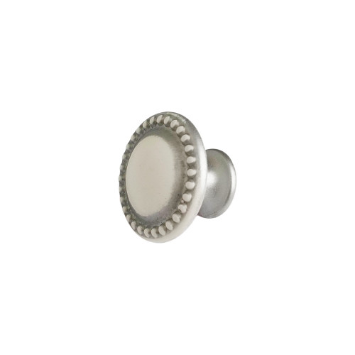 Bouton de meuble CERUSE, Zamak blanc argenté | Cottage