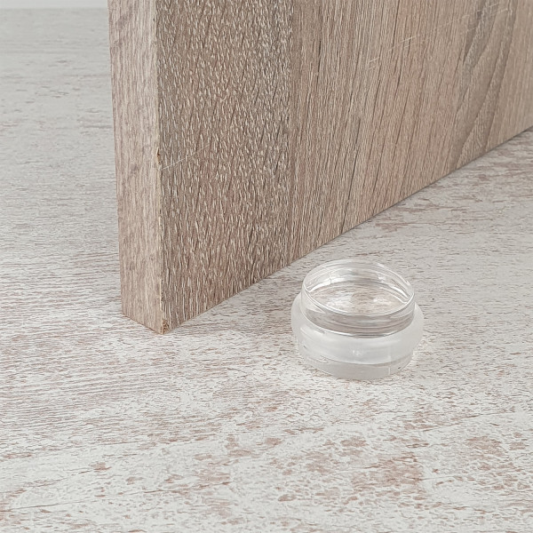 Butée de porte sol adhésive BOLL, Nylon blanc translucide