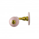 2 poignées de porte LIZON, Rosace ronde, Design Chic, Porcelaine rose, Coude laiton poli doré