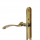 2 poignées de porte ANNA, Laiton poli pour porte d'entrée entraxe 195 mm