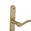 2 poignées de porte ANNA, Laiton poli pour porte d'entrée entraxe 195 mm