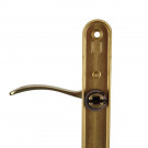 2 poignées de porte ANNA, Laiton poli pour porte d'entrée entraxe 195 mm