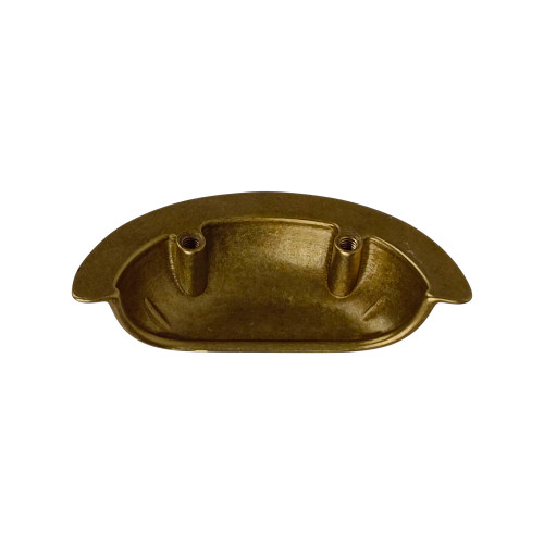 Poignée de meuble coquille laiton poli entraxe 32 mm