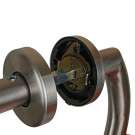 2 poignées de porte NERO, Rosace ronde, Industriel et atelier, Inox 304 mat