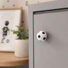 Lot de 2 boutons de meuble FOOT, Blanc et noir Ø31mm