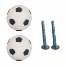 Lot de 2 boutons de meuble FOOT, Blanc et noir Ø31mm