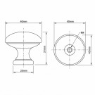 Schéma technique du bouton de meuble BOULE, Laiton aspect rouille | Rustique