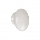 2 poignées sur rosaces rondes OLIVE, Porcelaine blanc - Bec de canne
