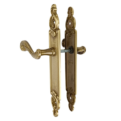 2 poignées de porte SULLY, Laiton patiné entraxe 195 mm - SANS trou - Salon - Cuisine - Séjour