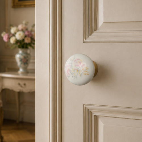 Bouton de porte en porcelaine ROSAE