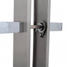 Poignée de porte sur plaque zoe en zamak chrome brillant bec de canne