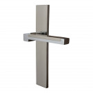 Poignée de porte sur plaque zoe en zamak chrome brillant bec de canne