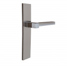 Poignée de porte sur plaque zoe en zamak chrome brillant bec de canne