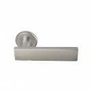 2 poignées de porte NORMA, Rosace ronde, Contemporain, Aluminium argent