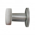 2 poignées de porte NORMA, Rosace ronde, Contemporain, Aluminium argent